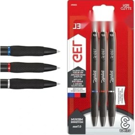 Resim Aesco Jel Mürekkepli Kalem Seti, 0.7 mm - Siyah, Mavi, Kırmızı - 3'lü 