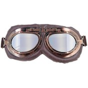 Resim Vintage Pilot Stili Cruiser Scooter Motosiklet Gözlükleri Yarım Kask Gözlükleri,3529gümüş Kaplama 