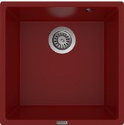 Resim Polex Cristalüx Granit Evye P-X40 Bordo Tezgah Altı Ve Tezgah Üstü Kare Mutfak Evyesi 53.8x44 CM 