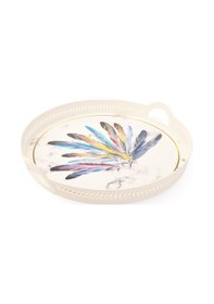 Resim Zuccii Home Örgü Tepsi - Beyaz - 40x27 Cm Çok Renkli 