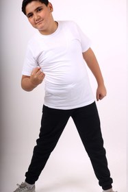 Resim COSBA kids wear Unisex 1 Adet Düz Jogger Eşofman Altı ve 1 Adet Düz Pamuklu Basic T-shirt 