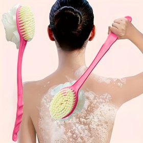 Resim Lüks Yumuşak Lif ve Kıllar Vücut Fırçası - Kadınlar ve Erkekler için Nazik Peeling Etkili Kavisli Uzun Saplı Duş Fırçası - Vücut, Yüz ve Cilt Bakımı için Banyo Spa Aksesuarları 