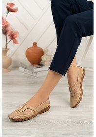 Resim Epaavm Ortapedik Pedli Pencereli Nut Kadın Ayakkabı Asd1704 Vizon 