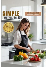 Resim Sevilya Simple Ayar Askılı Mutfak Önlüğü Siyah 