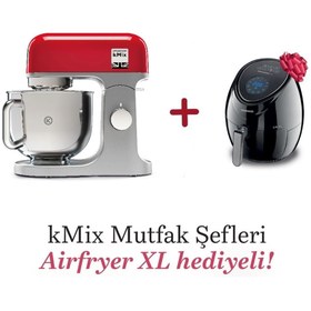 Resim Kenwood Kmx750rd Kmix 1000 Watt Kırmızı Mutfak Şefi Hfp30bk Airfryer Xl Hediyeli 