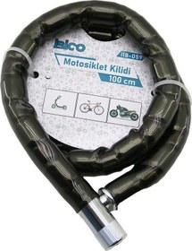 Resim Findit TÜP ANAHTARLI METAL KAFA ÇELİK MOTOR - BİSİKLET KİLİT SİLİNDİRİK SPİRAL KİLİT SİYAH KILIF 22MM X 100CM (2818) 