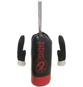 Resim Kum Torbası Çocuk Boks Torbası Seti Eldiven Kum Torbası Siyah 