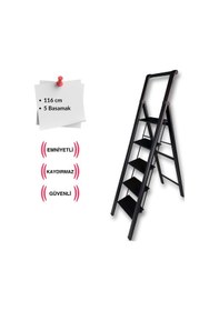 Resim Endokon Tutma Kollu Şık Alüminyum Merdiven 5 Basamaklı 