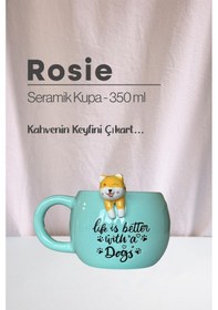 Resim Tilki Ve Köpek Figürlü Seramik Kupa 350 Ml Beyaz 