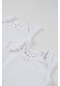 Resim Tinylamb Bebek Atleti Beyaz Renk Bebek Bodysuit Kolsuz Set - 5 Parça 
