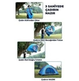 Resim Otomatik Havada Açılan Su Geçirmez Çadır 4 Kişilik - 9015812952400ynt Çok Renkli 