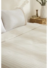 Resim Karaca Home Rise %100 Pamuk Keten Çift Kişilik Pike Takımı Bej Bej 