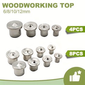 Resim 4 adet/8 adet Katı Çelik Ahşap İşleme Üst Dikdörtgenler - Yuvarlak Ahşap Dübel İçe İletmeleri, Mobilya Montajı İçin Orta Delme ile Mobilya Montaj Dikdörtgenleri|Yuvarlak Ahşap Dübeller|Çelik Yapı 