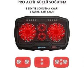 Resim Speeder Sx-15 4 Adet Fanlı 9"-17" Inç Ledli LCD Kontrol Panelli Standlı Notebook Laptop Soğutucu 