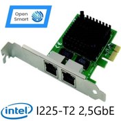 Resim Intel Open Smart 2 Port I225-t2 2,5gbe Pcıe X1 Ethernet Kart - Ops7207nt 