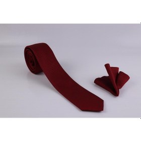Resim Demfashion Özel Desenli Kravat Mendil Seti - Kırmızı (533049416) Kırmızı 
