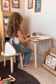 Resim Reyo Montessori Mickey Fare Sandalye, Etkinlik Çocuk Sandalyesi Beyaz - 1 Adet 