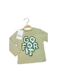 Resim Erkek Bebek Pamuklu İnce Uzun Kollu T-shirt-13781-yeşil Yeşil 