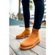 Resim Pabucmarketi Düz Triko Erkek Sneaker Bot Taba 