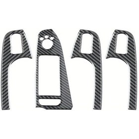 Resim Globalbloom 4pcs Carbon Fiber Abs Audi A4 A5 2013-2016 Kapı Pencere Buton Kapağı Right Low 