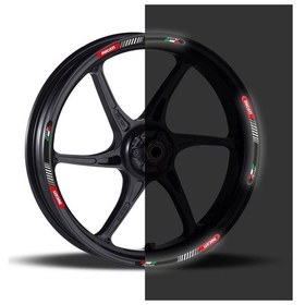 Resim Ducati Kırmızı 3d Reflektif Yansıtma Özellikli Damla Jant Şeridi Sticker 