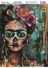 Resim Pirinç Dekopaj Kağıdı 30x42cm Pt-2603 Frida Kahlo 