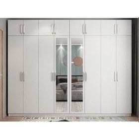 Resim Hugo 8 Kapaklı Dolap Gardırop Beyaz 