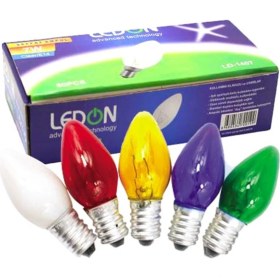 Resim Gae 7 W Renkli Tuz Lambası Ampulu - Gece Ampulu E14 Duy (5 Adet) Renkli Parfüm Ampul 