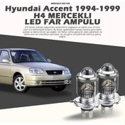 Resim Hyundai Accent 1995-1999 Mercek Led Xenon Uzun - Kısa Çift Renk 