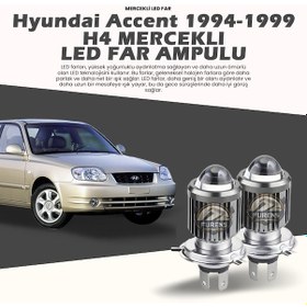 Resim Hyundai Accent 1995-1999 Mercek Led Xenon Uzun - Kısa Çift Renk 