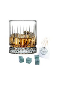 Resim 330 Cc Italy Serisi Büyük Kadeh Viski Bardağı 4 Adet Viski Taşı Hediyeli Beyaz 
