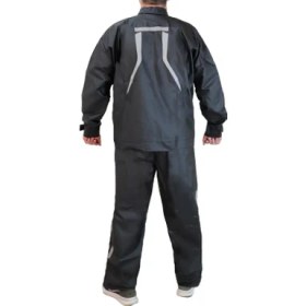 Resim Motorcu Yağmurluk %100 Su Geçirmez Dikişsiz Ön Arka Çift Reflektör Fermuarlı Paçalar Sıcak Frekans Yapıştırma 