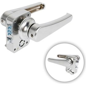 Resim Karavan Banyo Kapı Kilidi Kolu Gri Çift Yönlü İçten Kilitli 