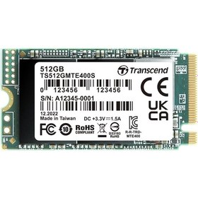 Resim Transcend TS512GMTE400S 512 GB PCIe Gen3x4 M.2 2242 NVMe SSD 