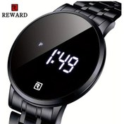 Resim Oldfriend Reward Erkek Lüks Paslanmaz Çelik Dijital Kol Saati Dokunmatik Ekran Spor Tasarım Siyah Diğer 