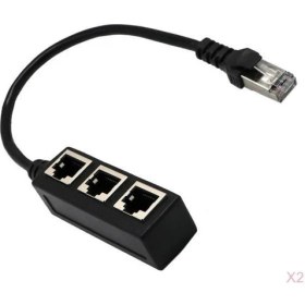Resim 2 Adet 1 Ila 3 Ethernet Lan Ağ Kablosu Splitter 3 Yollu Genişletici Adaptörü(Yurt Dışından) 