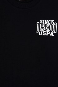 Resim U.S. Polo Assn. Erkek Çocuk Siyah Şardonlu Bisiklet Yaka Sweatshirt 50316603-VR046 