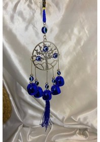 Resim Deprem Zili Çanı Duvar Rüzgar Çanı Zili Feng Shui Ejderha Yılı Koruyucu Hayat Yaşam Ağacı Telkari 5 Çanlı Nazar Boncuğu Objeli 