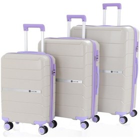 Resim Mçs Üçlü Polipropilen Valiz Seti V366 S20sy1000041-set 10729 Kemik/lila Kemik - Lila 