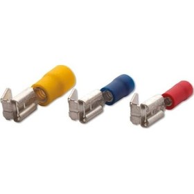 Resim 6,3 Erkek Dişi Faston Tip Izoleli Kablo Uçu Pabuç Yüksük 