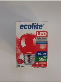 Resim Ecolite Led Color G45 Kırmızı 1w E27 Gece Lambası 3'lü Paket 