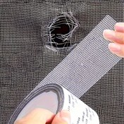 Resim 1 adet kendinden yapışkanlı pencere file tamir bandı, yatakhane kapıları veya perdeler için böcek geçirmez ağlar onarımı, yırtık filtreler için güçlü yapıştırıcı tamir bandı, 2 metre/78.74 inç uzunluk 