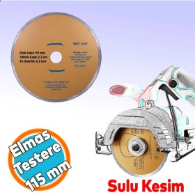 Resim Nzb 115 mm Elmas Testere Beton Tuğla Ahşap Granit Mermer Asfalt Plastik Sulu Kesme Kesici Disk Diski 