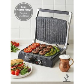 Resim Fms Granit Kollu Tost Makinesi Inoks | 2000W | Ayarlı Termostat | Izgara & Tost 