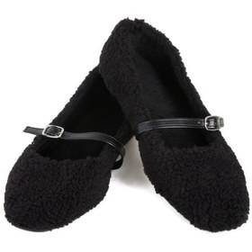 Resim Kadın Şık Peluş Ev Ayakkabısı Babet Panduf Siyah 