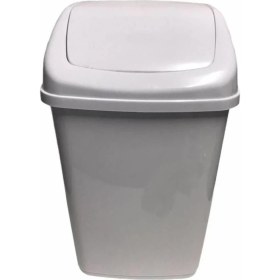 Resim Beyaz 10L Sallanır Kapaklı Çöp Kovası, Ofis, Banyo, Mutfak, Bahçe Için. 