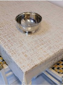 Resim İthal Pvc Muşamba - Desenli Silinebilir Masa Örtüsü 11lace011 Krem 
