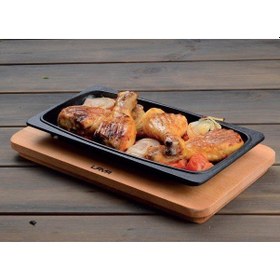 Resim Lava Servis Tabağı 30*15 CM Ahşap Altlı 