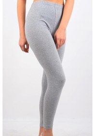 Resim Kadın Düz Desensiz Uzun Bayan Yüksek Bel Penye Tayt Pantolon Karışık 