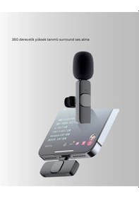 Resim Ceylan Adam Çift Mikrofonlu Kablosuz Kayıt Seti Apple Uyumlu iPhone Mini Mikrofon Çok Renkli 